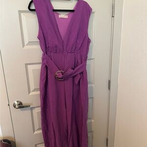 Halo Vibrant Purple Midi Jumpsuit
